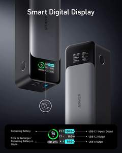 <span class=keywords><strong>Anker</strong></span>-Banco de energía <span class=keywords><strong>737</strong></span> (PowerCore 24K), alta capacidad, 24000mAh, 3 puertos, cargador portátil con salida de 140W, pantalla Digital inteligente - Product Image 3