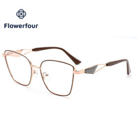 Montures de lunettes œil-de-chat en métal au design tendance pour adultes, unisexe, anti-reflet, montures complètes avec livraison rapide