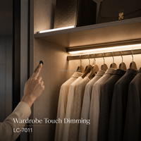 Variateur tactile 12V 24V, interrupteur de contrôle central pour bande LED, profilé en aluminium, éclairage linéaire d'armoire et d'étagère LC-7011-21