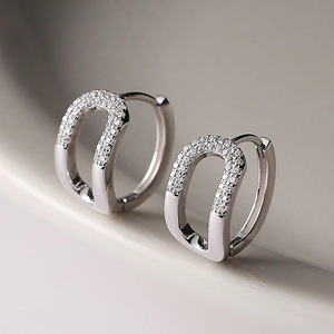 Simple Geometric Half Hoop Zircon <b>Ear</b> <b>Cuff</b> <b>Earrings</b> For Women Fashion <b>Ear</b> Jewelry - Product Image 1