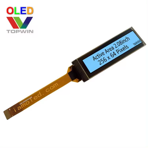 Panel layar OLED 2,08 inci 256x64 kabel panjang warna putih 16 abu-abu QG-5664GSWHG14 Antarmuka SPI panel OLED - Product Image 2