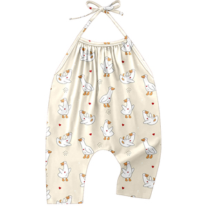Combinaison Bébé en Soie Lactée Imprimée à Bretelles, Sans Manches, Style Sarouel, Personnalisable avec Impression Intégrale, Tenue d'Été Une Pièce pour Nourrisson - Product Image 4