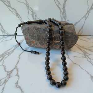 Perles de prière en corne de buffle écologiques, artisanat naturel, perles de prière artisanales pour la méditation, la dévotion et la tradition. - Product Image 5