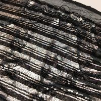 Tissu en dentelle à rayures à prix compétitif R7225, broderie de paillettes, tissu en dentelle à paillettes brodé