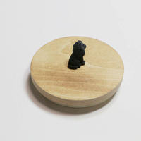 Bougie en céramique de différentes tailles, bocal en verre MDF/Pin/Pawlonia/Hêtre/Bambou/Melia/Frêne/Bois d'hévéa, couvercle rond