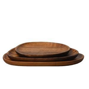 Bandeja de Postre de Madera Maciza Japonesa, Plato Desechable de Madera de Acacia, <span class=keywords><strong>Papaya</strong></span>, Nogal Sudamericano, Fiesta Clásica - Product Image 1
