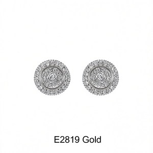 Orecchini E2819 in Oro con Diamanti Taglio Brillante Rotondo, Gioielli Classici da Sposa per Donna - Product Image 1