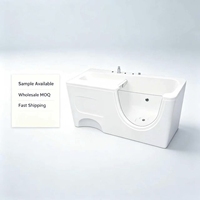 Baignoire bébé autoportante en acrylique avec fenêtre en verre visible, baignoire spa pour nourrissons, baignoire de natation pour bébé