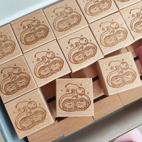 Ensemble de tampons en bois Montessori pour enfants, 12 pièces, motifs différents, jouet éducatif pour la petite enfance, activité de classe préscolaire, cadeau