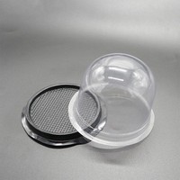 Récipient alimentaire à emporter en plastique personnalisé pour gâteau jetable Boîte d'emballage de gâteau ronde transparente avec couvercle en dôme