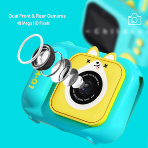 Cámara Digital para Niños S11 con Pantalla de 2.4 Pulgadas, Lente Delantera y Trasera Dual, Mini Cámara Portátil de Dibujos Animados con Trípode, Regalo para Niños - Product Image 4