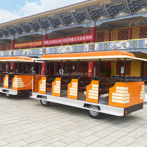 รถไฟฟ้า42ที่นั่งสำหรับนักท่องเที่ยว175kwh แบบไม่มีร่องรอยแบตเตอรี่การขับขี่ด้วยไฟฟ้าสำหรับสวนสาธารณะและนักท่องเที่ยว - Product Image 4