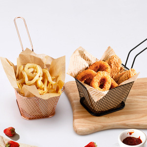 <span class=keywords><strong>Cesta</strong></span> frita de acero inoxidable para patatas fritas, nuggets de pollo, vajilla <span class=keywords><strong>gourmet</strong></span> creativa, filtro de aperitivos fritos americanos, <span class=keywords><strong>cesta</strong></span> de aceite - Product Image 2