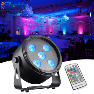 BO-IP5 IP65 Wireless DMX Battery Par <b>Light</b> 5x18W Waterproof LED Uplight for Events and Weddings - Product Image 1