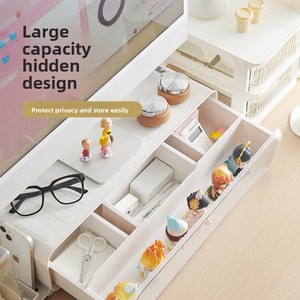 Support d'écran ergonomique avec éclairage LED, tiroir de rangement, boîte pour figurines, organisateur de bureau pour étudiants et professionnels, vente en gros OEM - Product Image 3