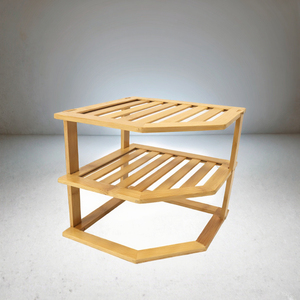 Support d'angle en <span class=keywords><strong>bambou</strong></span> à 3 niveaux pour l'organisation des épices et des condiments de cuisine – Rangement et étagères - Product Image 2