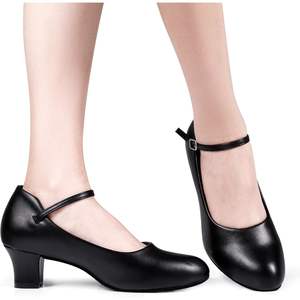 Chaussures de danse latine Dynadans pour femmes, à bride cheville, talon de 1,5 à 2 pouces, pour danse de salon, salsa, tango, flamenco - Product Image 1