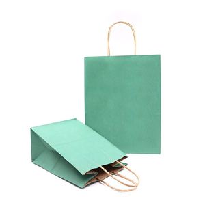 Custom Printing Gift Shopping Teal Kraft Paper Bag for Kids - Product Image 1