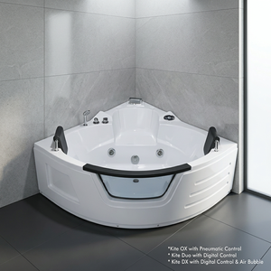 Bañera de hidromasaje rectangular independiente de acrílico KITE OX, moderna, para interiores, con control digital, ecológica, con grifo. - Product Image 3