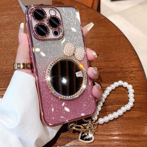 Lujo Bling diamante espejo perla pulsera brillo lente protección película TPU <span class=keywords><strong>funda</strong></span> de teléfono móvil para <span class=keywords><strong>Iphone</strong></span> 7 8 Plus X Xr Xs Max <span class=keywords><strong>SE</strong></span> - Product Image 5