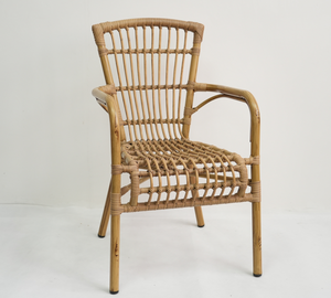Chaise en rotin en aluminium d'aspect <span class=keywords><strong>bambou</strong></span> pour bistrot français en plein air pour café restaurant pour <span class=keywords><strong>bar</strong></span> - Product Image 4