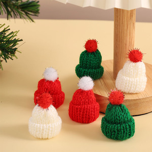Christmas <b>Mini</b> Wool Hat Korean Knitted Hat Diy Cake Wine <b>Bottle</b> Decoration Finger Hat Accessories - Product Image 5