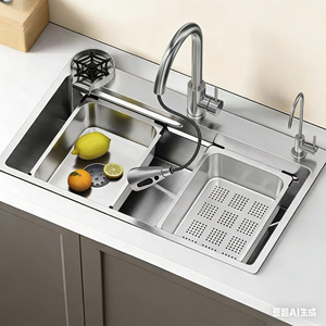 2026 New Style Modern Luxury White and Black Nano Matte Single Bowl <b>Kitchen</b> <b>Sink</b> Undermount Rectangular Stainless - Product Image 6