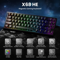 Teclado Compacto Magnético Attack Shark X68HE de 66 Teclas, Programable, con Controlador Web, Retroiluminación RGB Completa, Intercambiable en Caliente, para Juegos