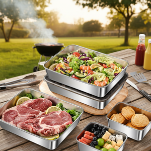 Recipiente Moderno de Gran Tamaño, Duradero y Multifuncional para Conservar la Frescura de los <span class=keywords><strong>Alimentos</strong></span>, de Acero Inoxidable, con Tapa, para Almacenamiento de <span class=keywords><strong>Alimentos</strong></span> en la Cocina - Product Image 3
