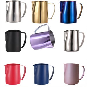 Pichet à lait en alliage d'aluminium de 450 ml, pichet à mousse de lait pour café, latte, cappuccino, crème de lait pour adultes, maintien au chaud de 6 à 12 heures - Product Image 1