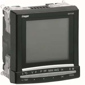 SM103E Personalizzabile con unità di misurazione e analisi di rete Hagers V-I-F-P-Q-kWh-Cosfi 96x96 mm - Product Image 1