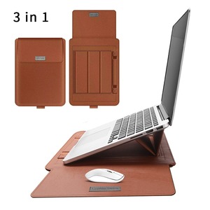 Pu Lederen Laptop Hoes Met Standaard En Muismat, Waterdichte Hoes Voor 13-13.3 Inch Voor Macbook Dames Laptoptas - Product Image 1