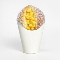 Meilleures ventes : Gobelet à frites en papier kraft imprimé personnalisé, coloré, avec cuillère intégrée, pour aliments, pommes de terre, légumes, salades et frites