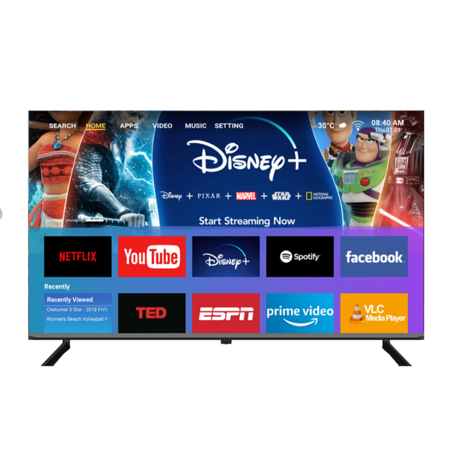 4K UHD Smart TV 32 40 43 50 55 65 75 85 98 100 Inch UHD Smart TV Wifi DVB-T2S2 ISDB ACDC CI Android Frameless OEM SKD CKD