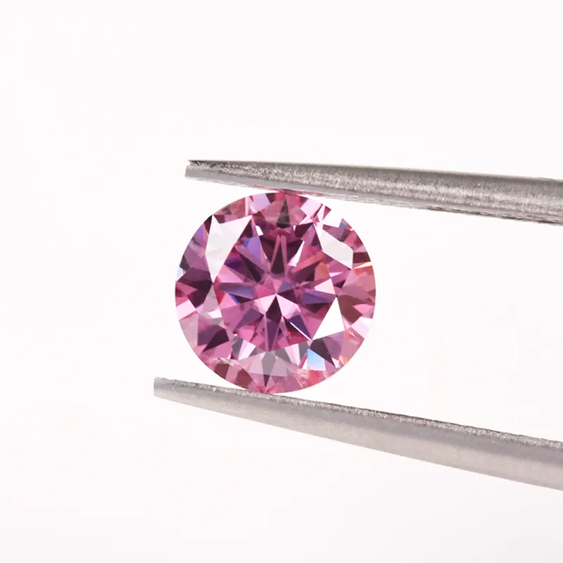 Moissanite de corte redondo 1ct 2ct 3ct 3mm a 18mm, pedras soltas de moissanite, diamante VVS certificado GRA, cor rosa, em oferta