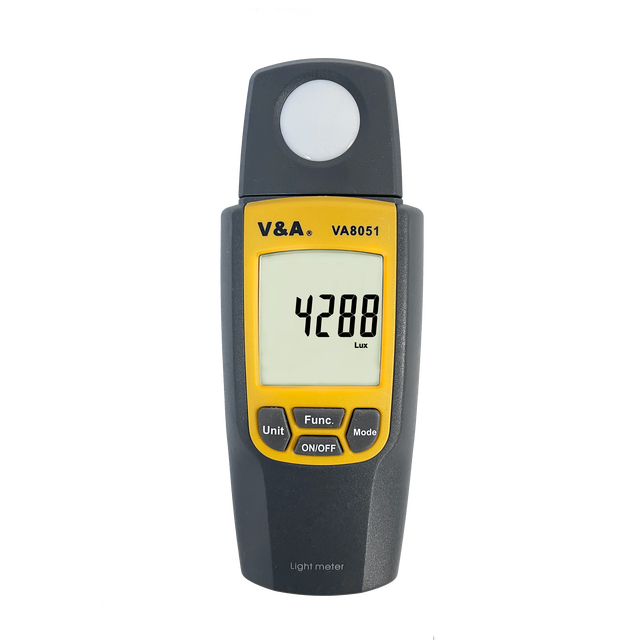 VA8051 Digital Illuminance Light Meter Lux Ftc Luxmeter 270 Rotated Sensor Auto Range Data Hold 30000 Lux Range LED Indoor