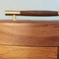 Coffret Cadeau Thé Rétro Écologique Fait Main Personnalisé en Bois de Cerisier avec 8 Compartiments et Poignées en Laiton Multifonctionnelles pour Aliments