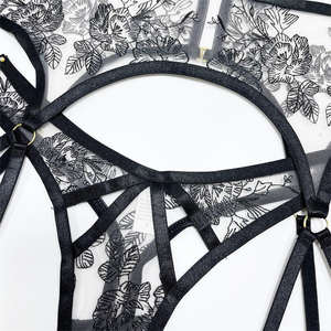 X1946 Nueva Lencería Sexy para Mujer, Malla Transparente con Bordado, Liguero de Tentación, Ropa Interior Sensual - Product Image 6