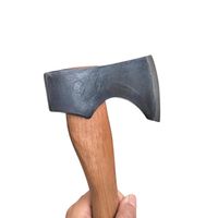Tête de hache artisanale en acier Damas à dos plat avec manche en bois, lame de 4 pouces, qualité industrielle, outil de camping extérieur
