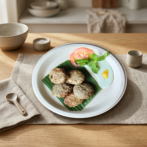 Assiette ronde en bagasse blanche de 9 pouces, jetable, en pulpe de canne à sucre, pour servir les aliments, compostable, biodégradable, vaisselle écologique - Product Image 1