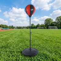Machine d'entraînement de boxe autoportante réglable pour enfants, en PU rouge et noir, avec logo personnalisé, IUNNDS CDQ-002, 14 kg, remplissable d'eau
