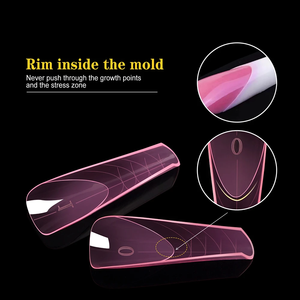 Prix bas 150 pièces couverture complète moule de construction rapide acrylique ongles formes Stiletto français double ongles <span class=keywords><strong>forme</strong></span> avec bords à l'intérieur - Product Image 5