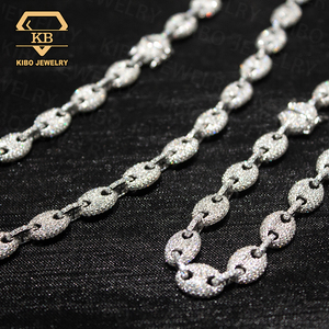 Pulsera <span class=keywords><strong>Kibo</strong></span> Modelo 010401 con Certificación GRA, Chapada en Rodio, Plata de Ley 925, con Incrustaciones de Moissanita Color D, Cadena Cubana - Product Image 6