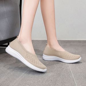 Chaussures plates confortables et décontractées pour femmes, style ballerines à bout rond, en maille respirante tricotée, vente en gros - Product Image 5