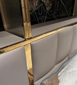 Bộ nội thất phòng ngủ cao cấp sang trọng, giường cỡ King, khung thép không gỉ kiểu Ý, bọc da, dành cho biệt thự - Product Image 5