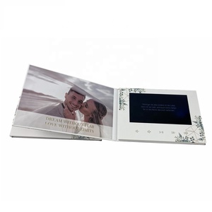 Biglietto d'<span class=keywords><strong>invito</strong></span> con video e schermo LCD, copertina rigida, 7.0 pollici, con carta in lamina d'oro, per matrimonio, compleanno, <span class=keywords><strong>cartolina</strong></span> video, Europa - Product Image 3