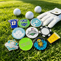 Soporte para marcador de bola de golf en blanco para mujer, verde, con clip para gorra y marcador de bola, incluido en el set de gorra.