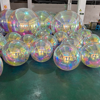 Boule miroir gonflable suspendue 2024, ballon miroir, décoration commerciale de haute qualité, mariage, discothèque, boule miroir géante gonflable