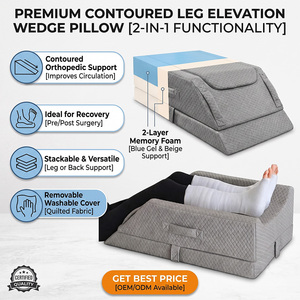 Almohada de Elevación de Piernas de Espuma Viscoelástica Ajustable Personalizada para Mejorar la Circulación Sanguínea y Aliviar la Hinchazón Después de una Cirugía - Product Image 1