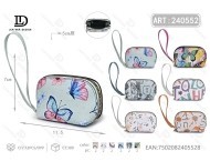 Portamonete Semicircolare da Donna con Cinturino da Polso, 5 Pollici, in Microfibra Sintetica, Chiusura a Cerniera, Mini Motivo Cartoon - Product Image 1